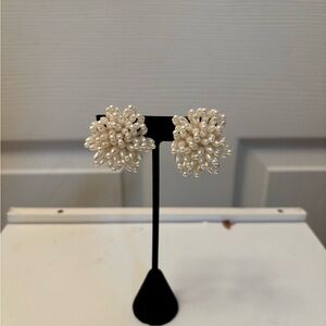 Vintage Pearl Strands Earrings - Clip On